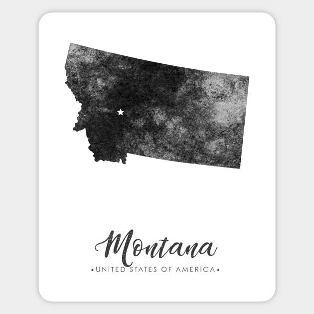 Montana state map Sticker by StudioGrafiikka